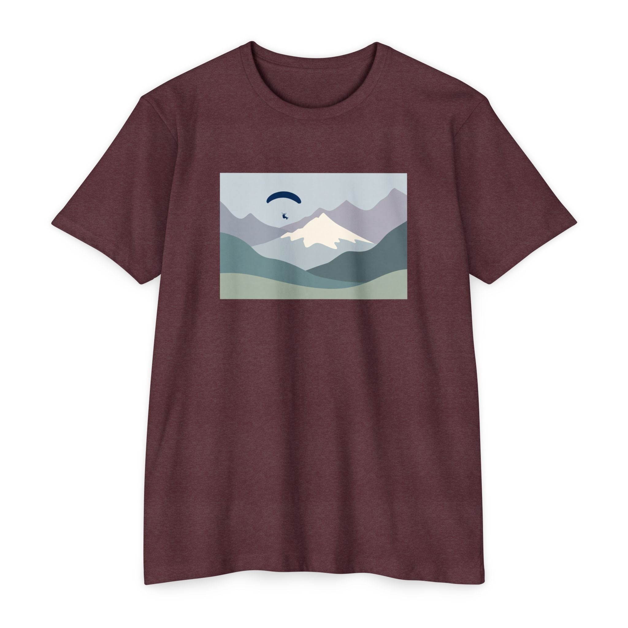 Mountain Paraglider Tee — Minimalist Scenic Graphic T-Shirt