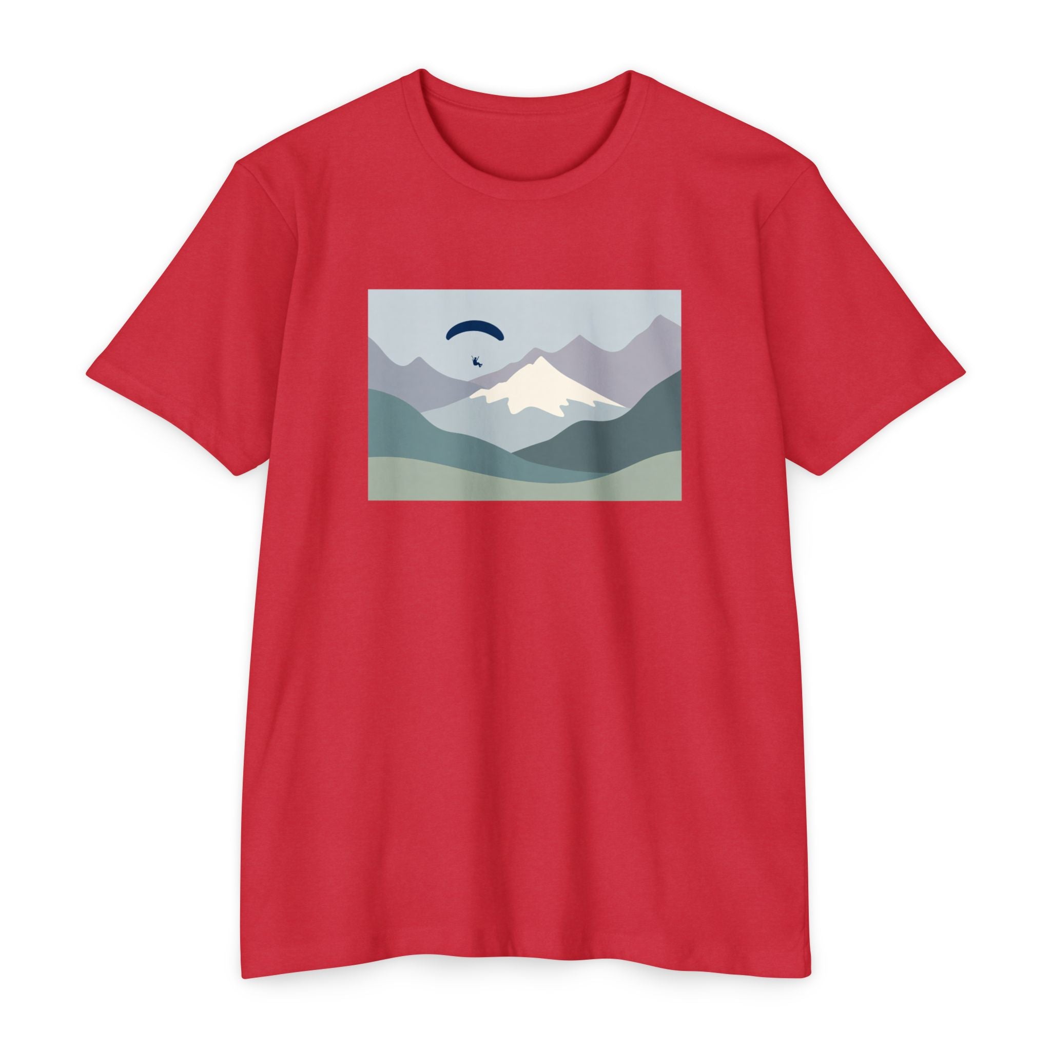 Mountain Paraglider Tee — Minimalist Scenic Graphic T-Shirt