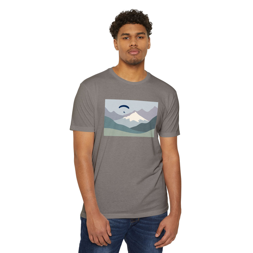 Mountain Paraglider Tee — Minimalist Scenic Graphic T-Shirt