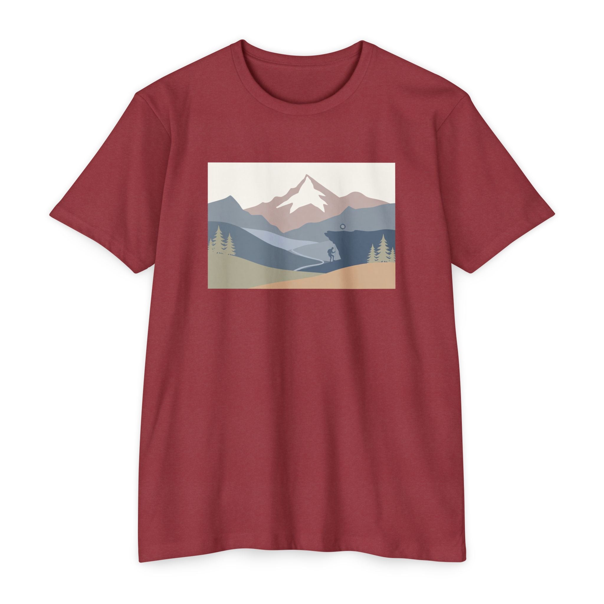 Mountain Landscape T-Shirt — Minimal Neutral Outdoor Scenic Tee