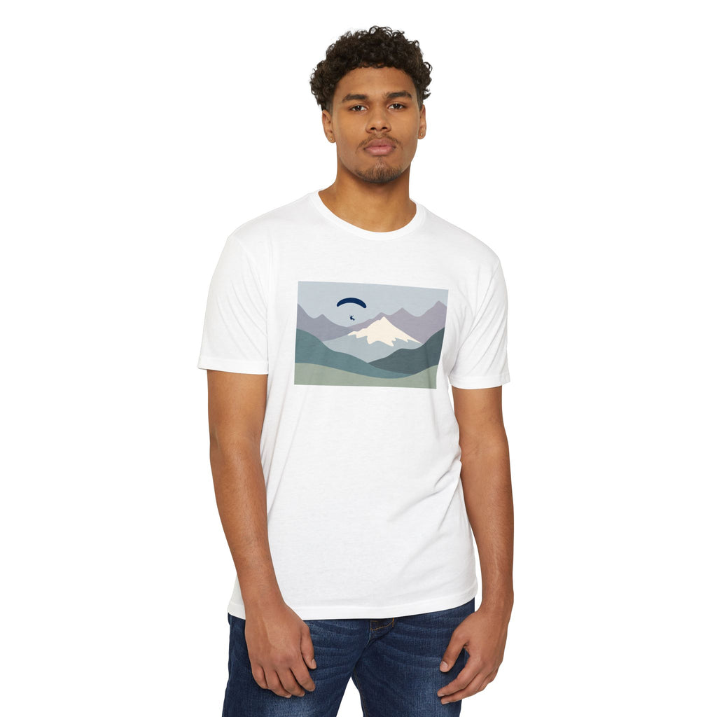 Mountain Paraglider Tee — Minimalist Scenic Graphic T-Shirt