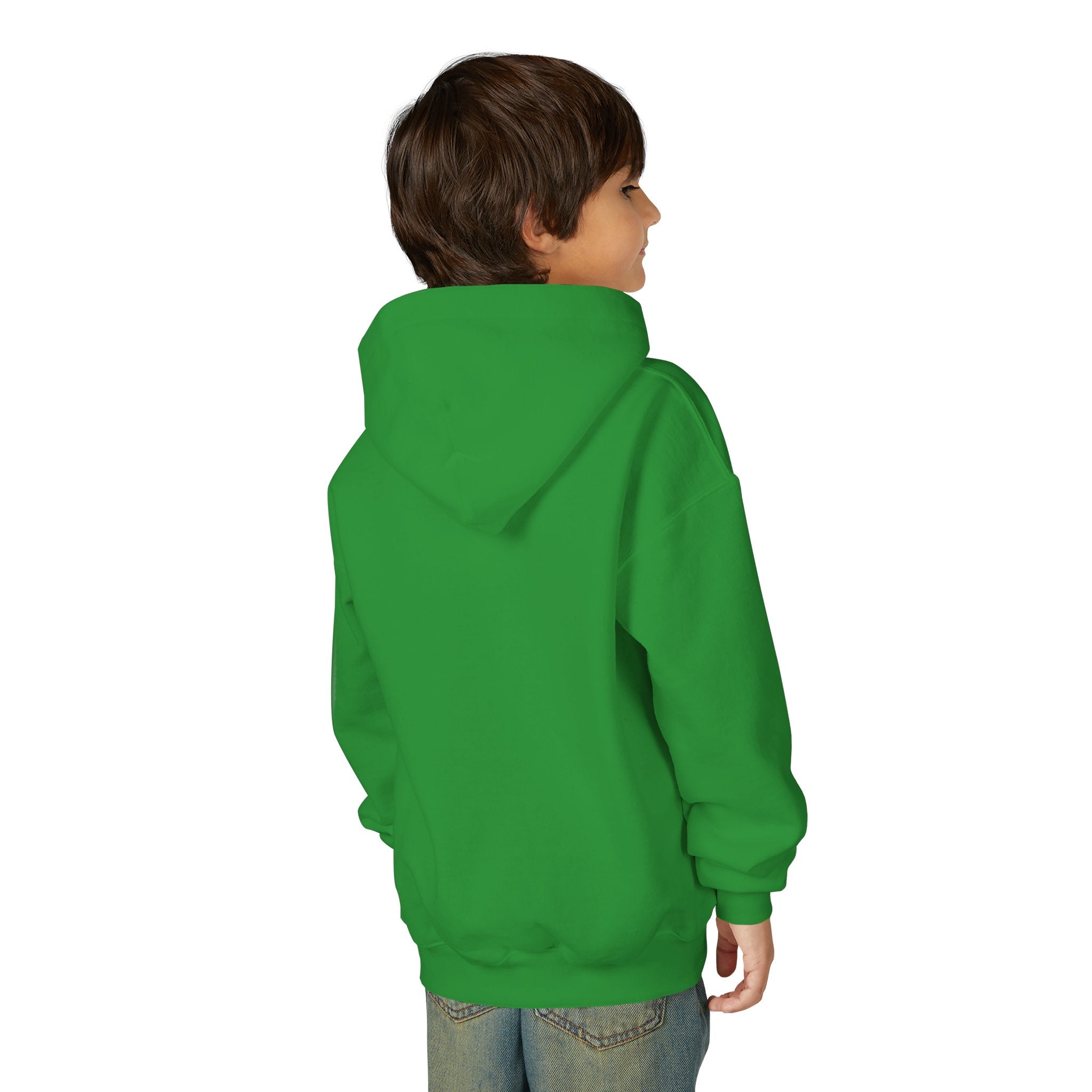 Youth Alien Hoodie – Cute Waving Green Alien Kids Sweatshirt