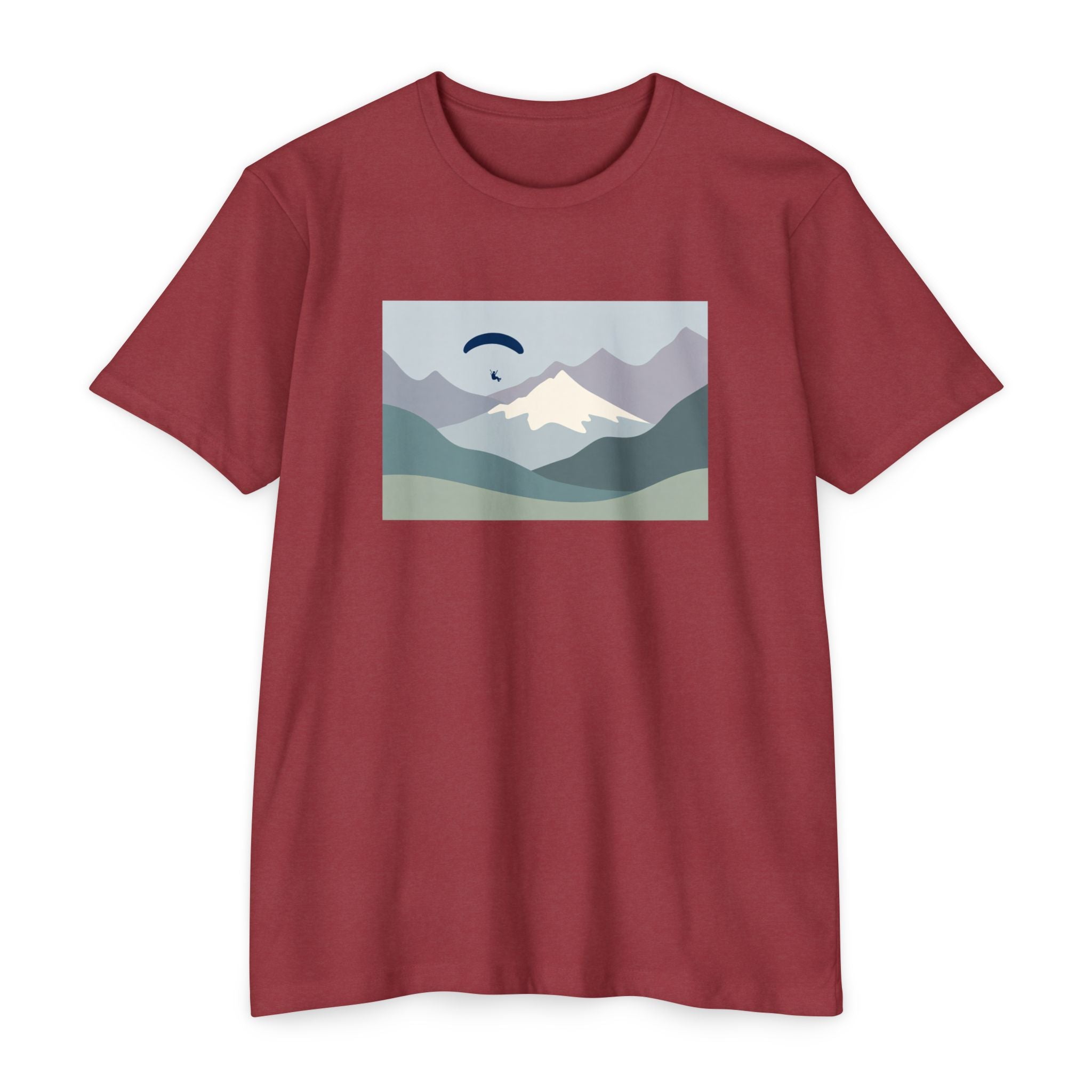Mountain Paraglider Tee — Minimalist Scenic Graphic T-Shirt