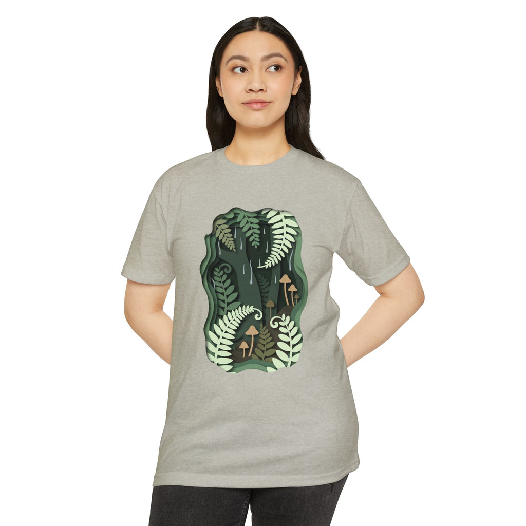 Fern & Fungi Graphic T-Shirt — Botanical Mushroom Nature Tee
