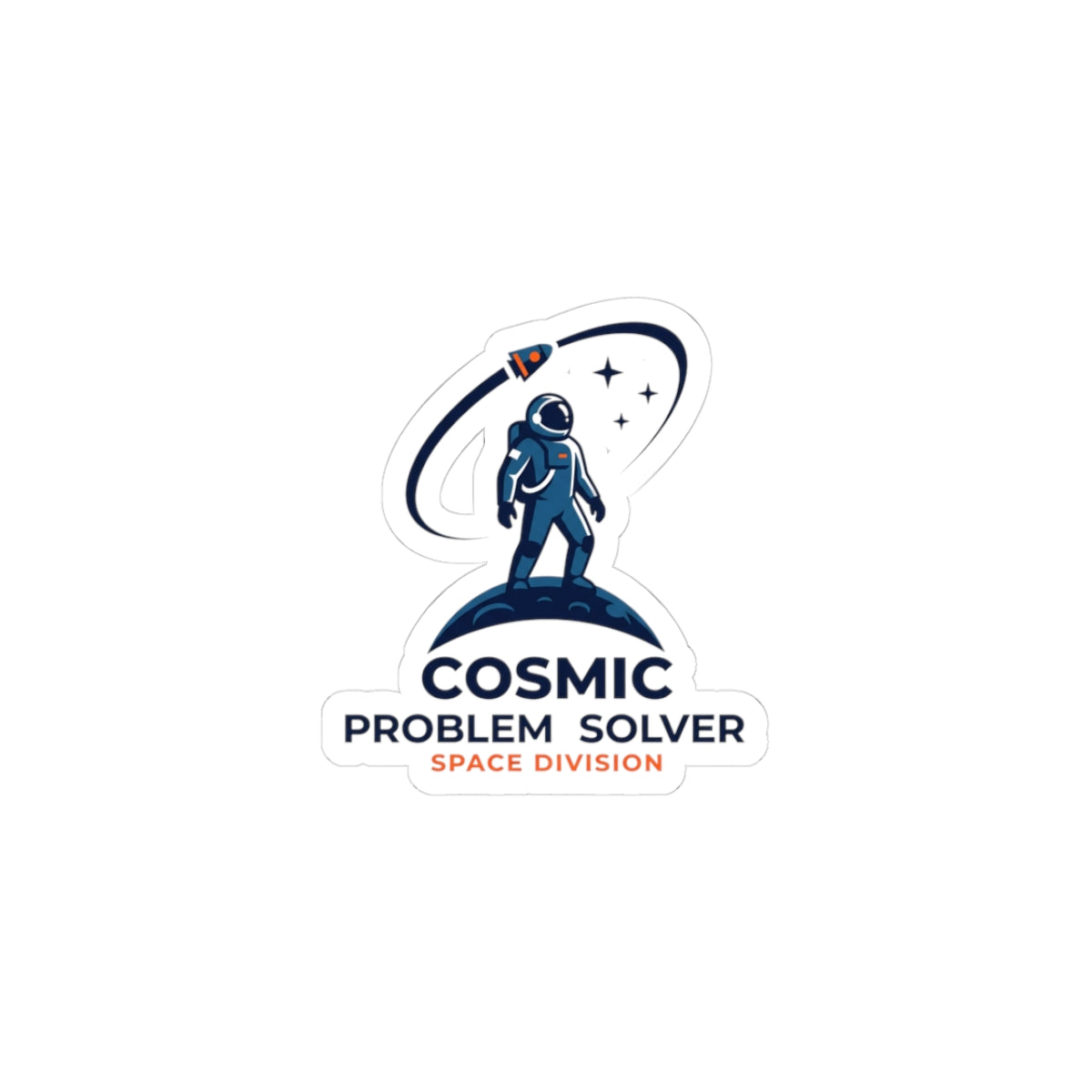 Cosmic Problem Solver Kiss-Cut Stickers | astronaut mission patch, space science