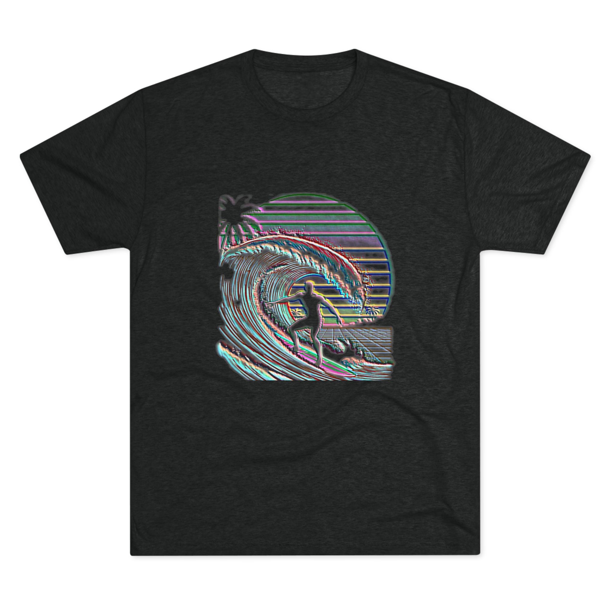 Surf Wave Tee — Retro Vaporwave Sunset Surfing Graphic T-Shirt