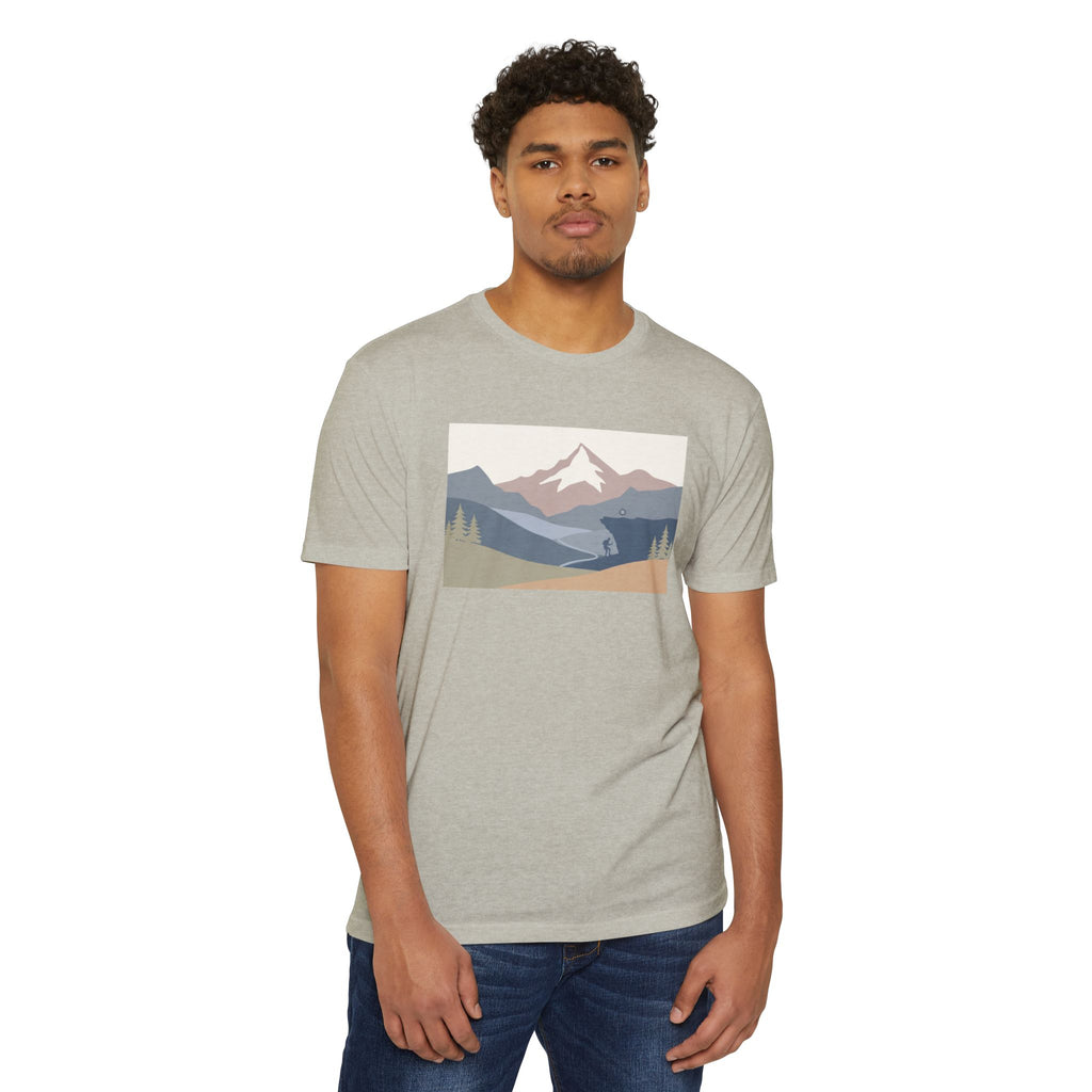 Mountain Landscape T-Shirt — Minimal Neutral Outdoor Scenic Tee
