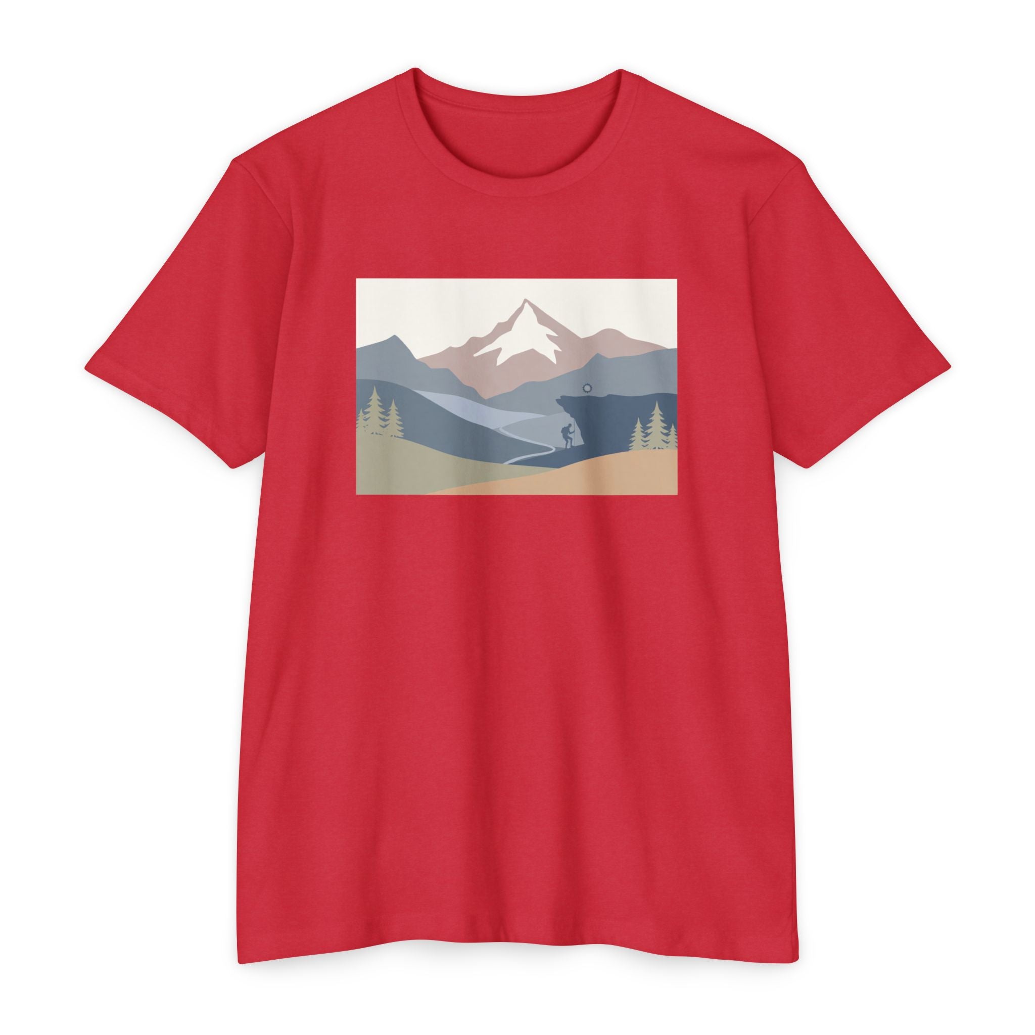 Mountain Landscape T-Shirt — Minimal Neutral Outdoor Scenic Tee