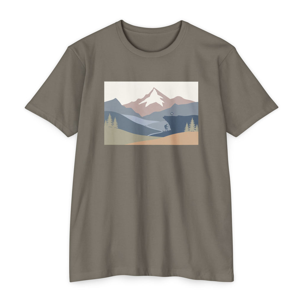 Mountain Landscape T-Shirt — Minimal Neutral Outdoor Scenic Tee