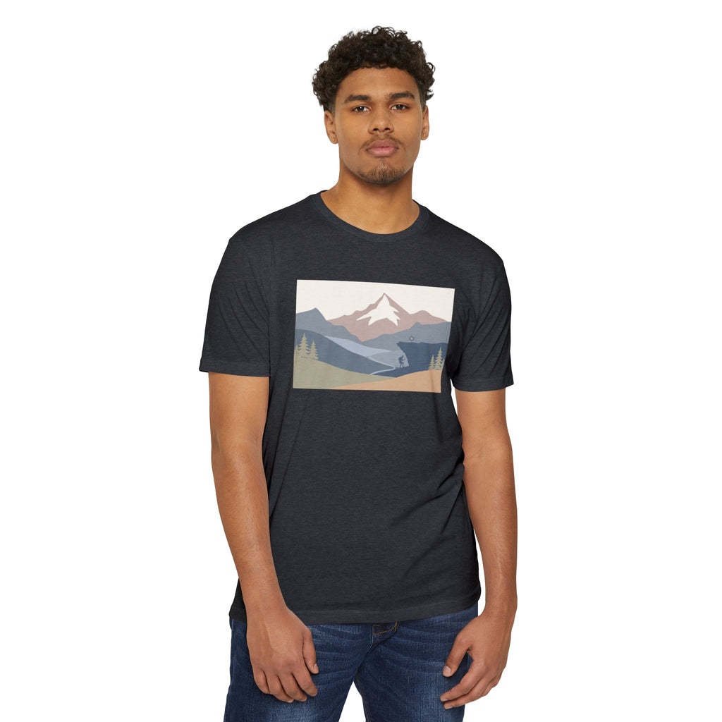 Mountain Landscape T-Shirt — Minimal Neutral Outdoor Scenic Tee