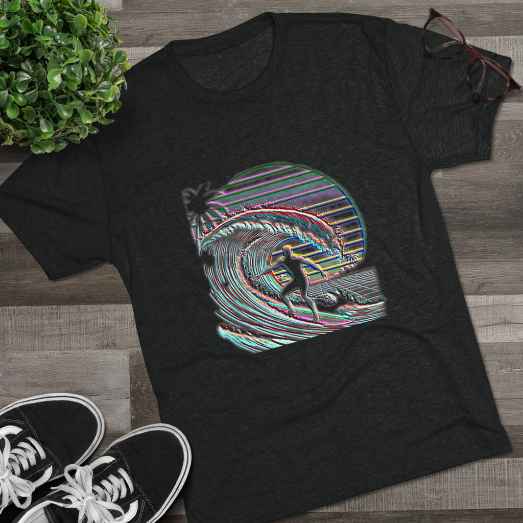 Surf Wave Tee — Retro Vaporwave Sunset Surfing Graphic T-Shirt