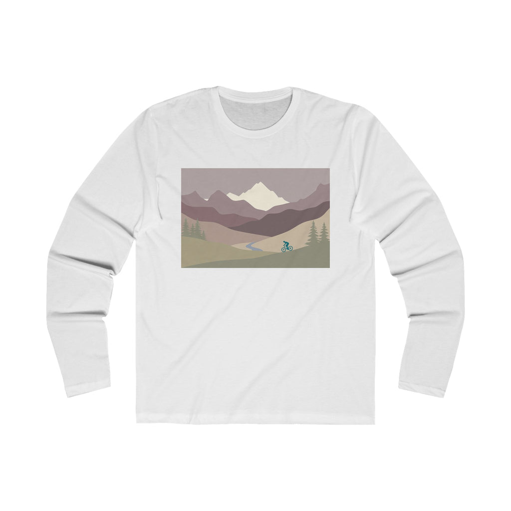 Long Sleeve Tee — Minimalist Mountain Landscape Graphic