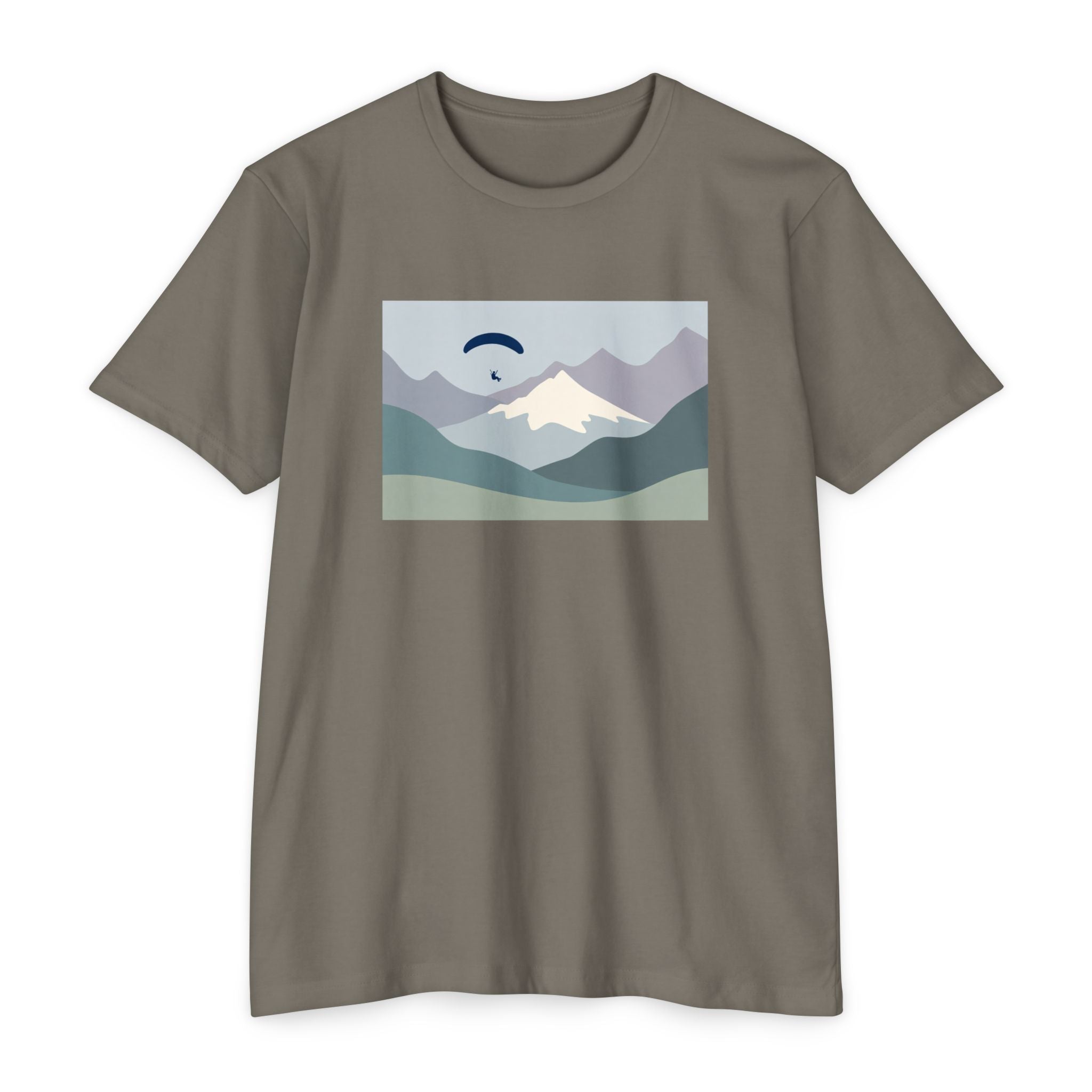 Mountain Paraglider Tee — Minimalist Scenic Graphic T-Shirt