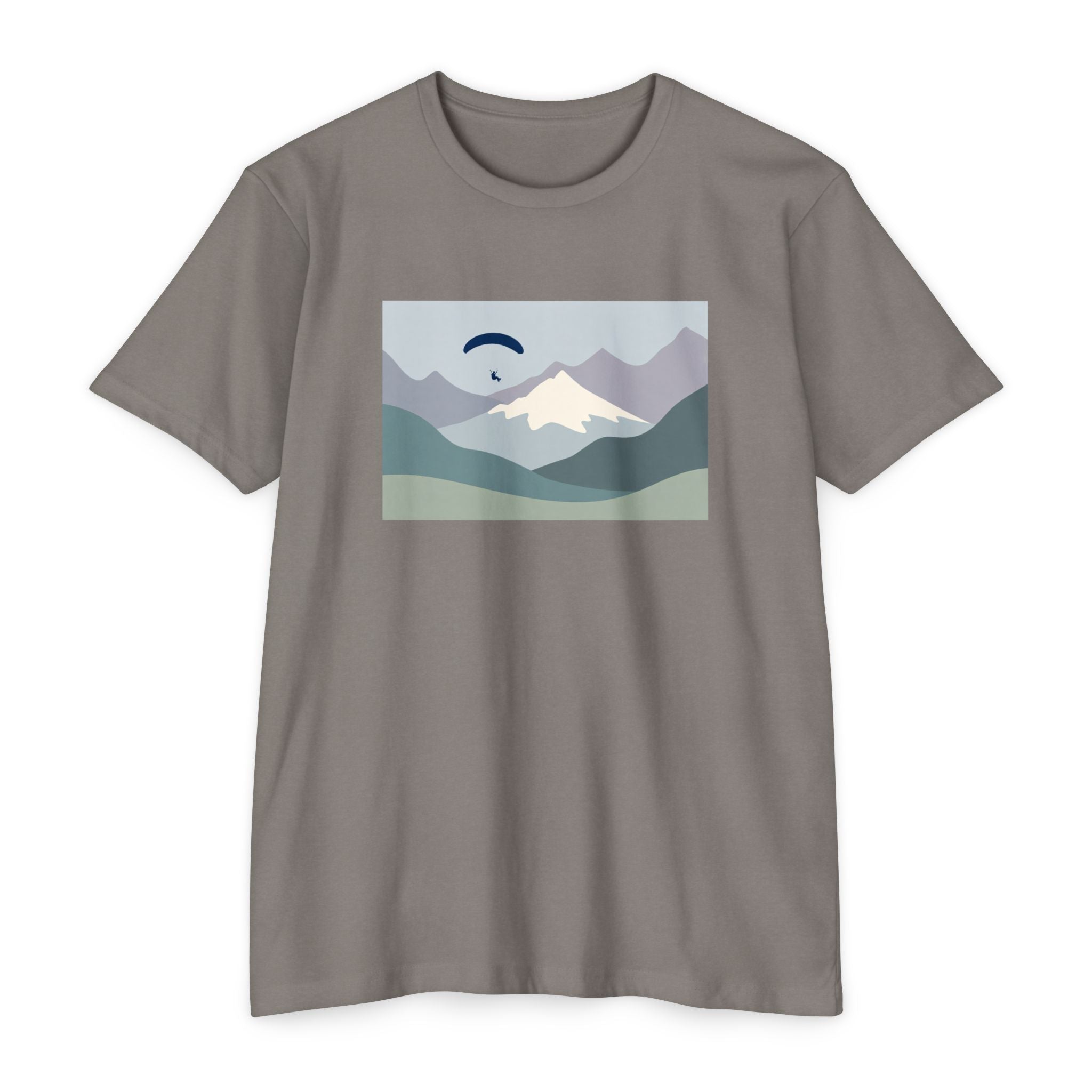 Mountain Paraglider Tee — Minimalist Scenic Graphic T-Shirt