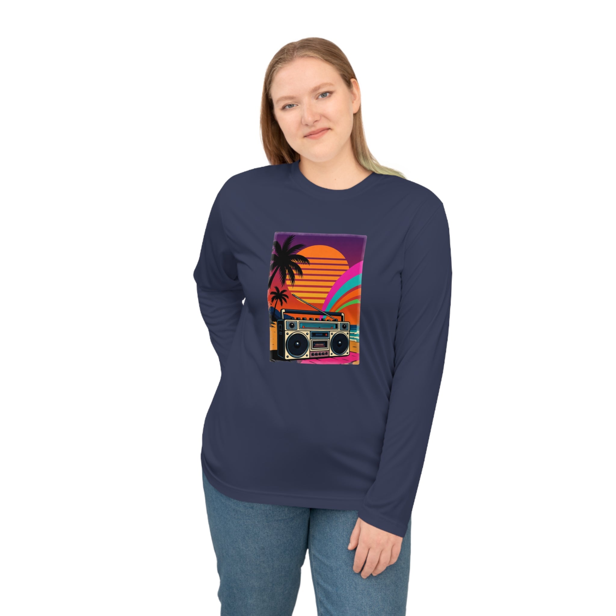 Retro Beach Boombox Long Sleeve